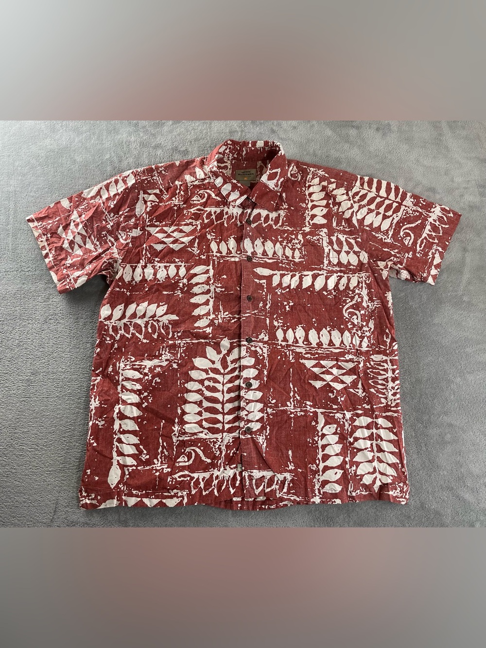 Quiksilver Shirt Men XXL 2XL Waterman Collection Hawaiian Aztec Geometric Beach